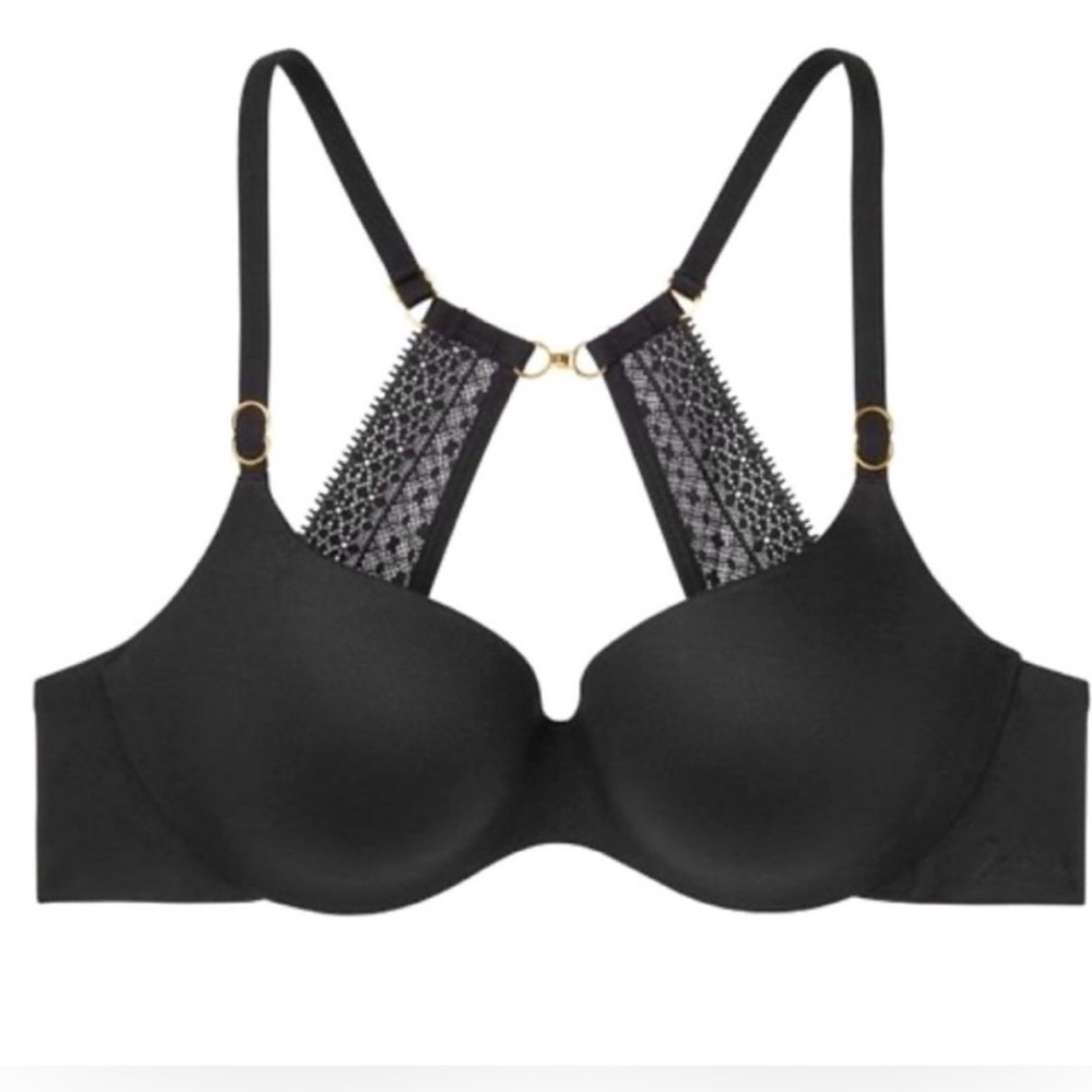 Victoria's Secret Black Lace Incredible Lined Demi Bra 34DDD